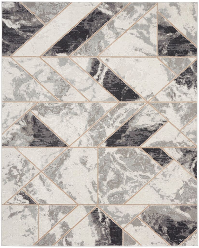 Elation 7'10" x 9'10" Modern Indoor Rug In Ivory Grey