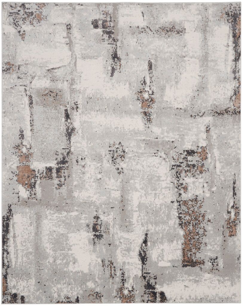 Elation 9' x 12' Modern Indoor Rug In Grey and Ivory