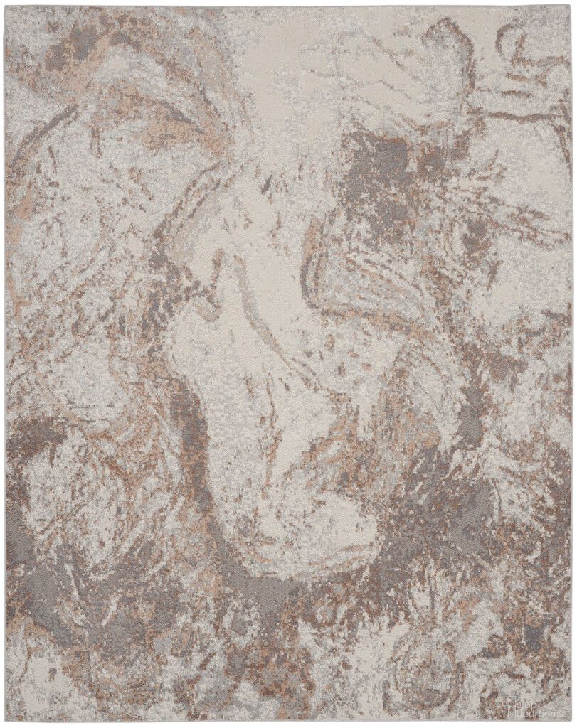 Elation 9' x 12' Modern Indoor Rug In Ivory Grey