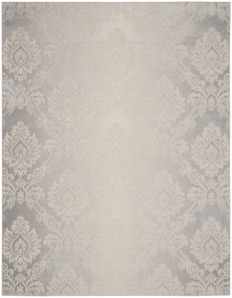 Elation 9' x 12' Vintage Indoor Rug In Ivory Grey