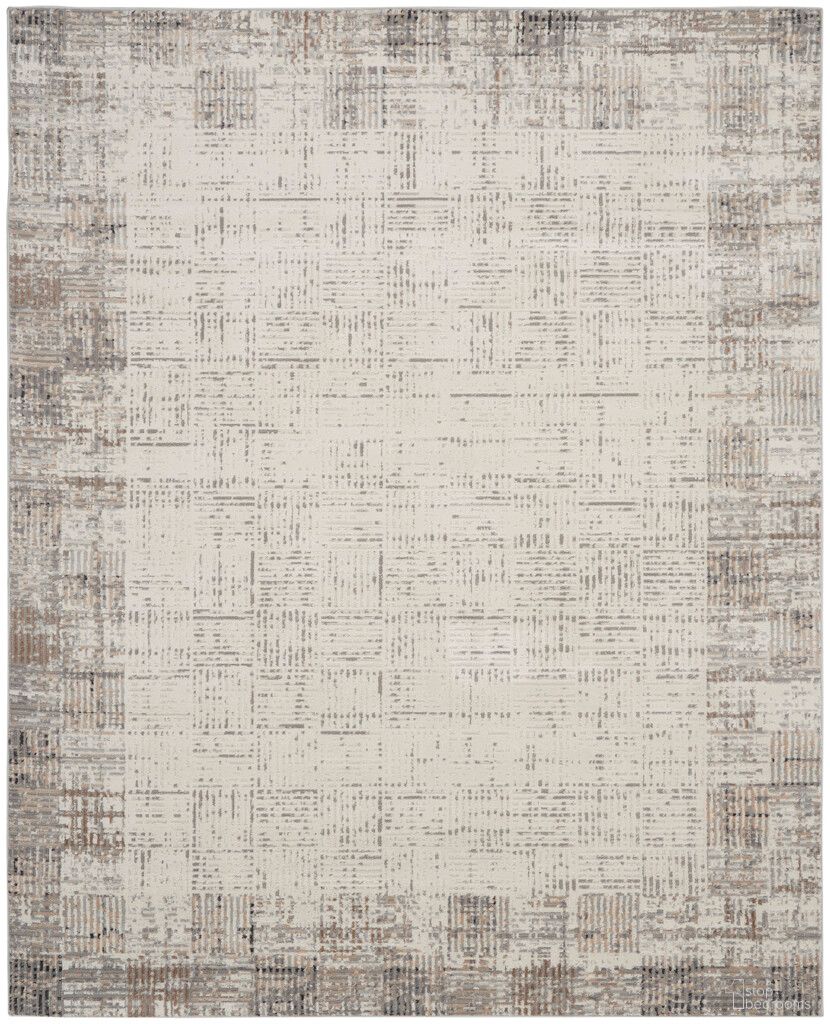 Elation 9' x 12' Modern Indoor Rug In Ivory Grey