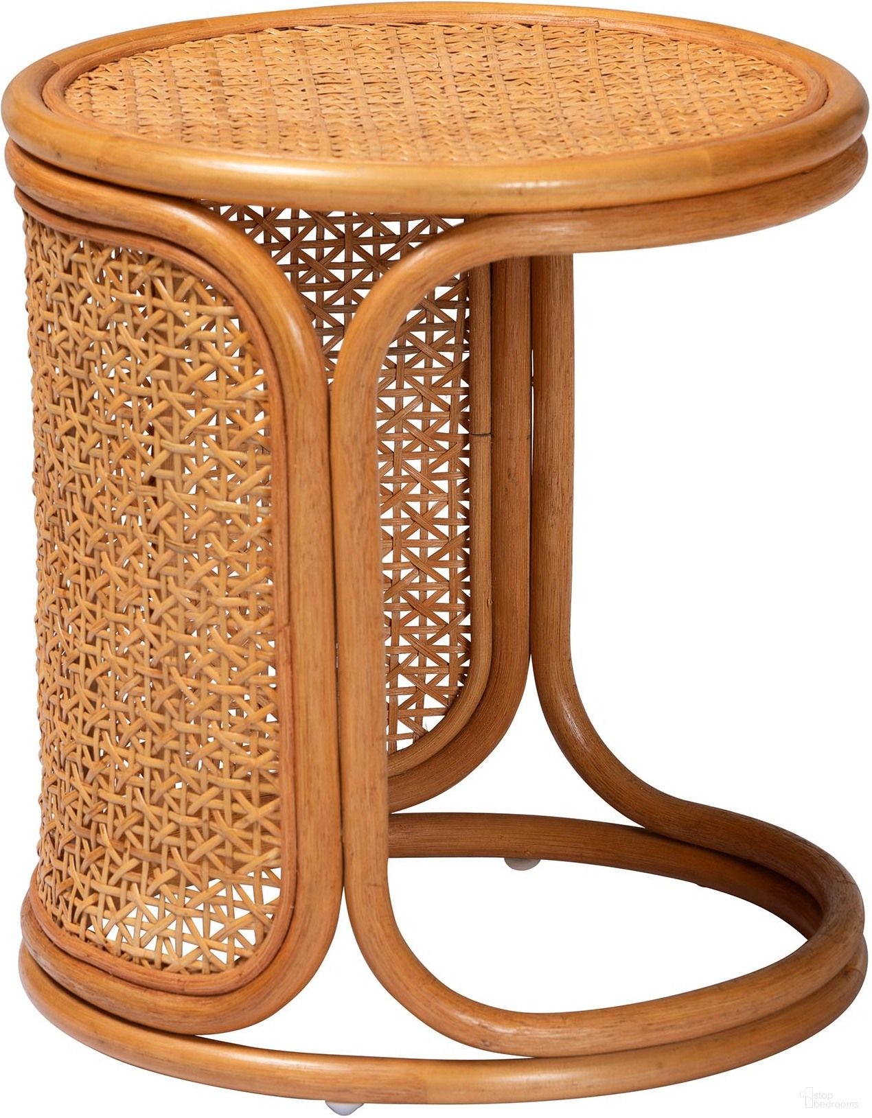 Eldon Rattan End Table In Light Honey