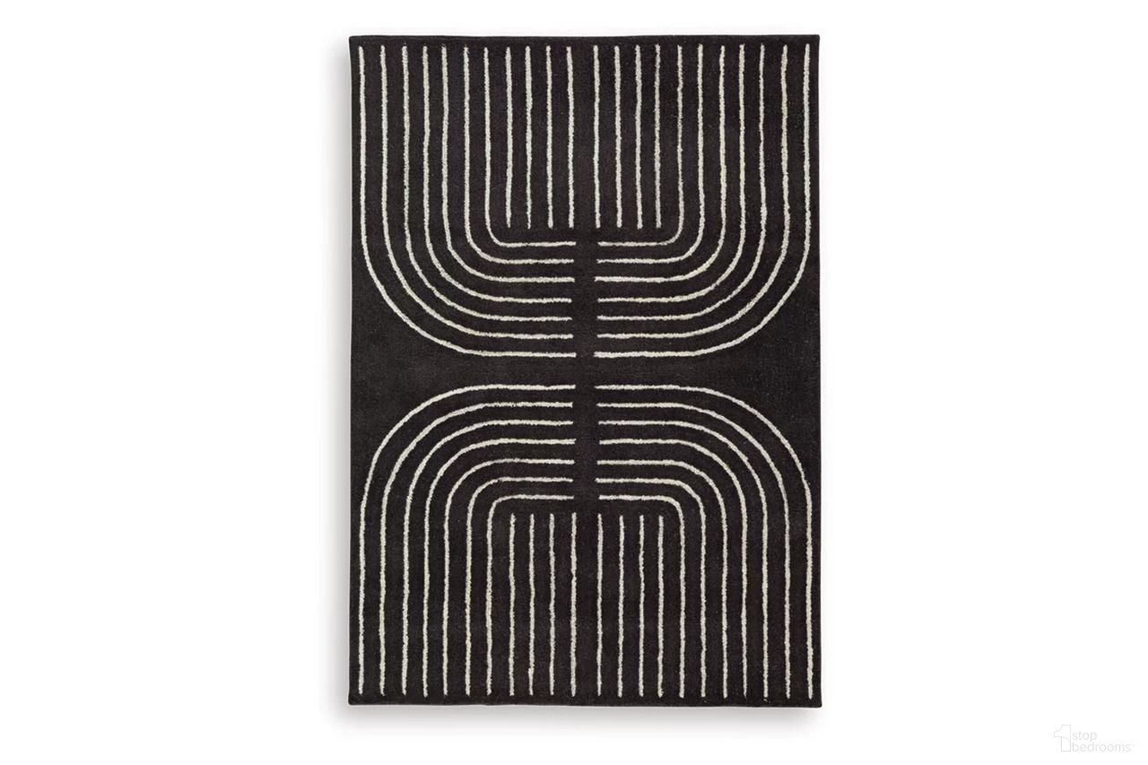 Eldonmore 5' x 7' Area Rug In Black and Ivory