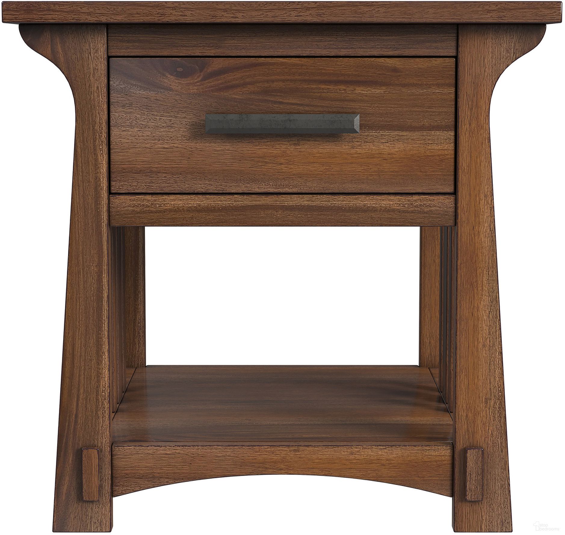 The appearance of Eldora End Table In Saddle Brown designed by A-America in the modern / contemporary interior design. This saddle brown piece of furniture was selected by 1StopBedrooms from Eldora Collection to add a touch of cosiness and style into your home. Sku: ELDSB7010. Material: Mahogany.
