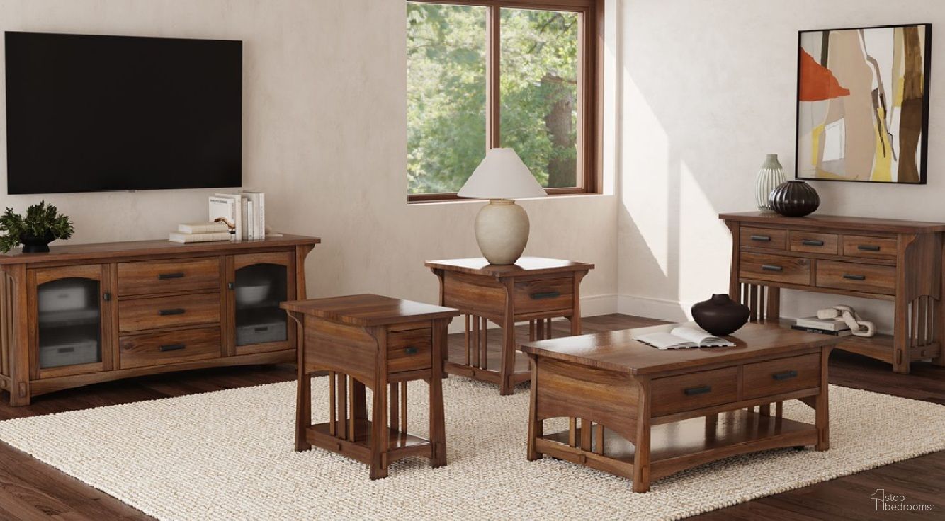 The appearance of Eldora Occasional Table Set In Saddle Brown designed by A-America in the modern / contemporary interior design. This saddle brown piece of furniture was selected by 1StopBedrooms from Eldora Collection to add a touch of cosiness and style into your home. Sku: ELDSB7110;ELDSB7010. Material: Mahogany.