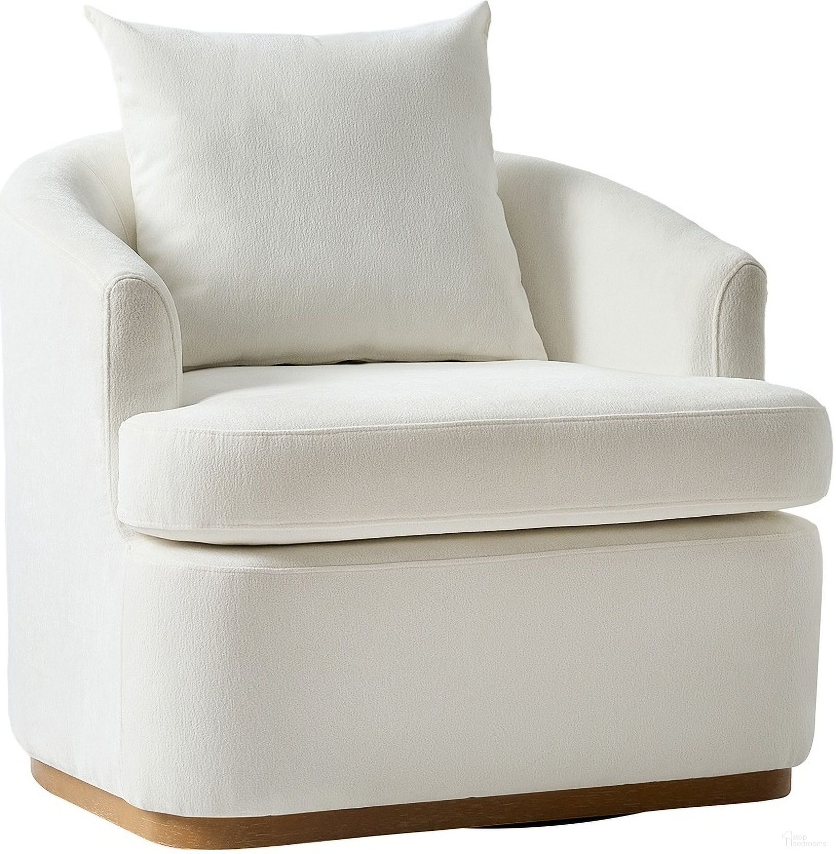 The appearance of Eldora Swivel Armchair In Ivory designed by Karat Home in the modern / contemporary interior design. This ivory piece of furniture was selected by 1StopBedrooms from Eldora Collection to add a touch of cosiness and style into your home. Sku: CHVT1437-IVY. Material: Chenille.