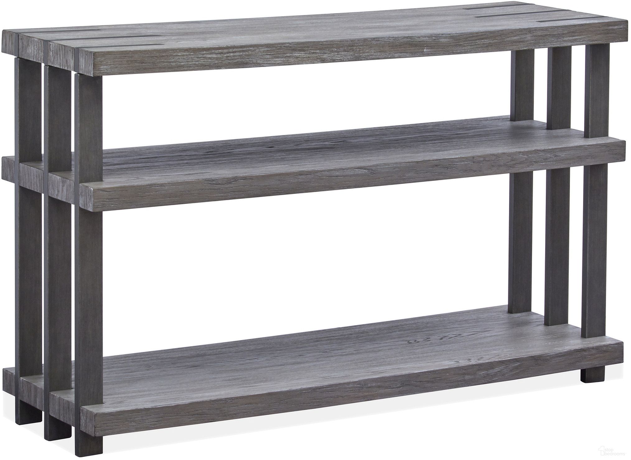 The appearance of Eldridge Rectangular Cocktail Table with Casters In Weathered Gravel designed by Magnussen in the industrial interior design. This gravel piece of furniture  was selected by 1StopBedrooms from Eldridge Collection to add a touch of cosiness and style into your home. Sku: T4917-43. Material: Oak Veneer.