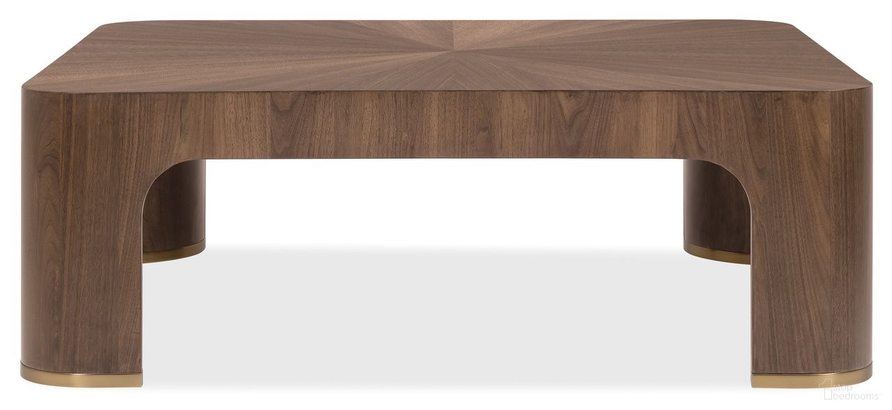The appearance of Eleana Cocktail Table In Caramel designed by Hooker in the transitional interior design. This caramel piece of furniture was selected by 1StopBedrooms from Eleana Collection to add a touch of cosiness and style into your home. Sku: 7252-80410-85. Material: Walnut Veneer.