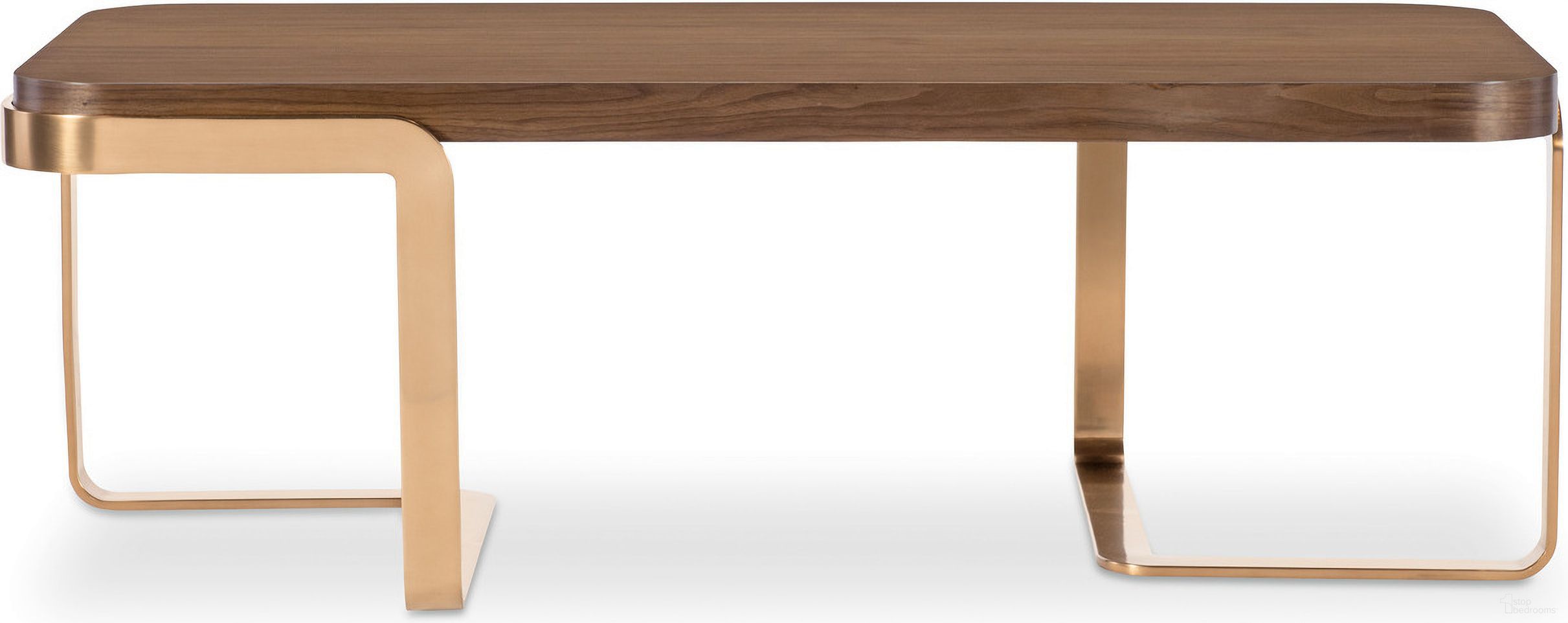 The appearance of Eleana Cocktail Table In Walnut and Bronze designed by Hooker in the transitional interior design. This walnut and bronze piece of furniture was selected by 1StopBedrooms from Eleana Collection to add a touch of cosiness and style into your home. Sku: 7252-80310-85. Material: Walnut Veneer.