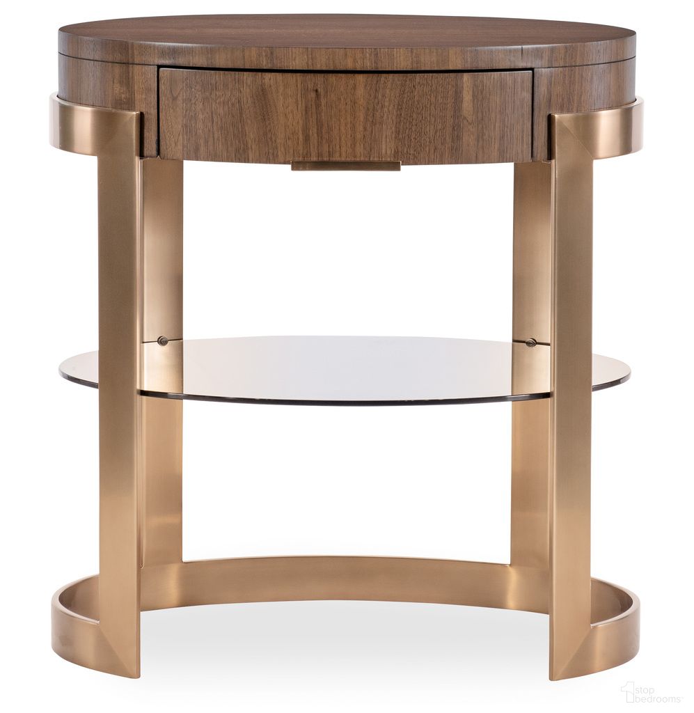 Eleana Oval Nightstand In Walnut