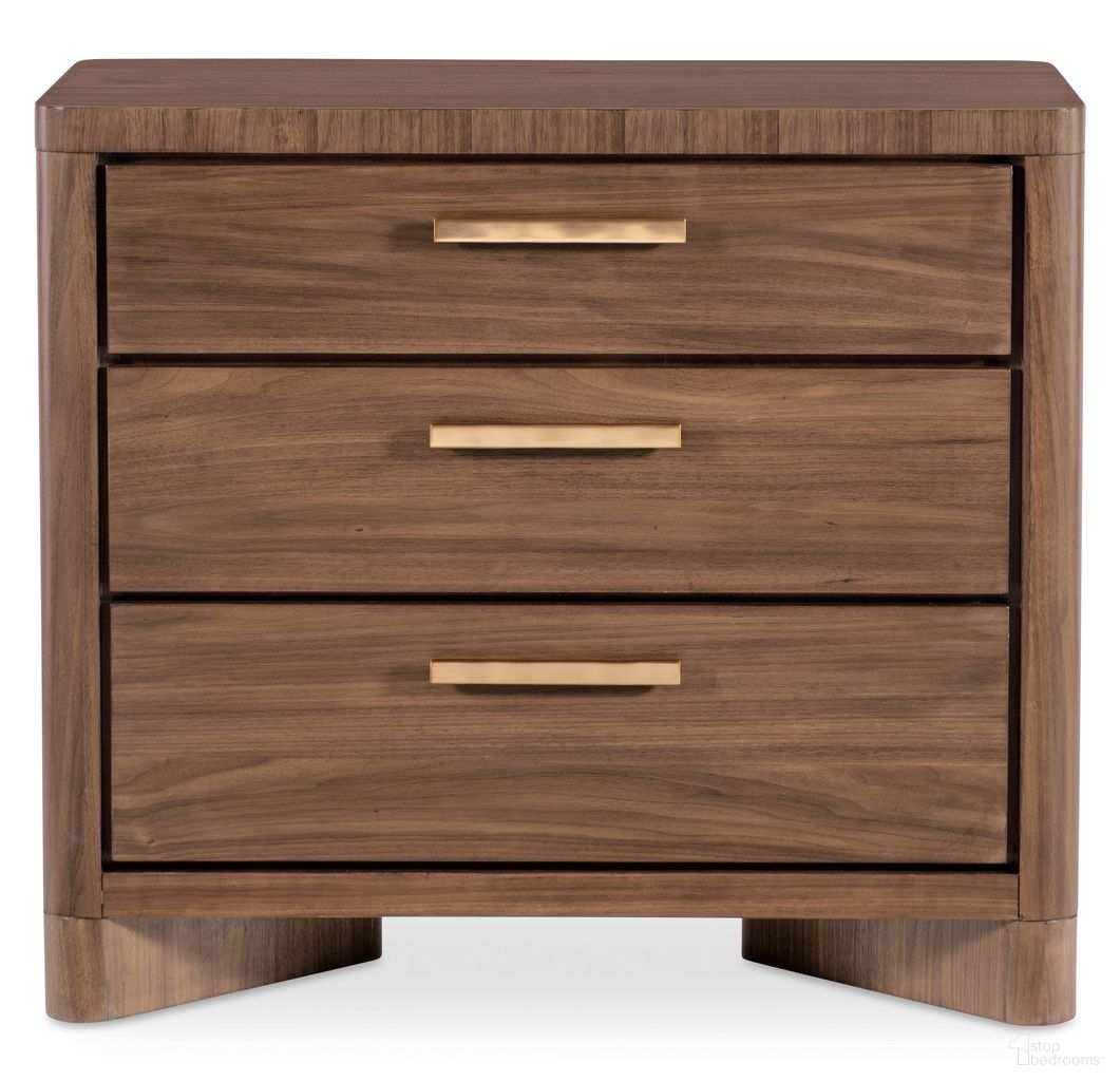 The appearance of Eleana Three Drawer Nightstand In Walnut designed by Hooker in the transitional interior design. This walnut piece of furniture was selected by 1StopBedrooms from Eleana Collection to add a touch of cosiness and style into your home. Sku: 7252-90016-85. Material: Walnut Veneer.