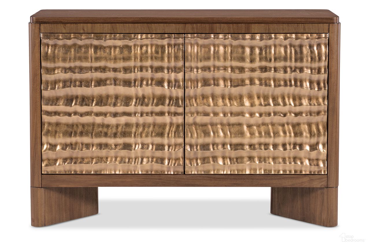 The appearance of Eleana Two Door Chest In Walnut designed by Hooker in the transitional interior design. This walnut piece of furniture was selected by 1StopBedrooms from Eleana Collection to add a touch of cosiness and style into your home. Sku: 7252-85002-85. Material: Walnut Veneer.