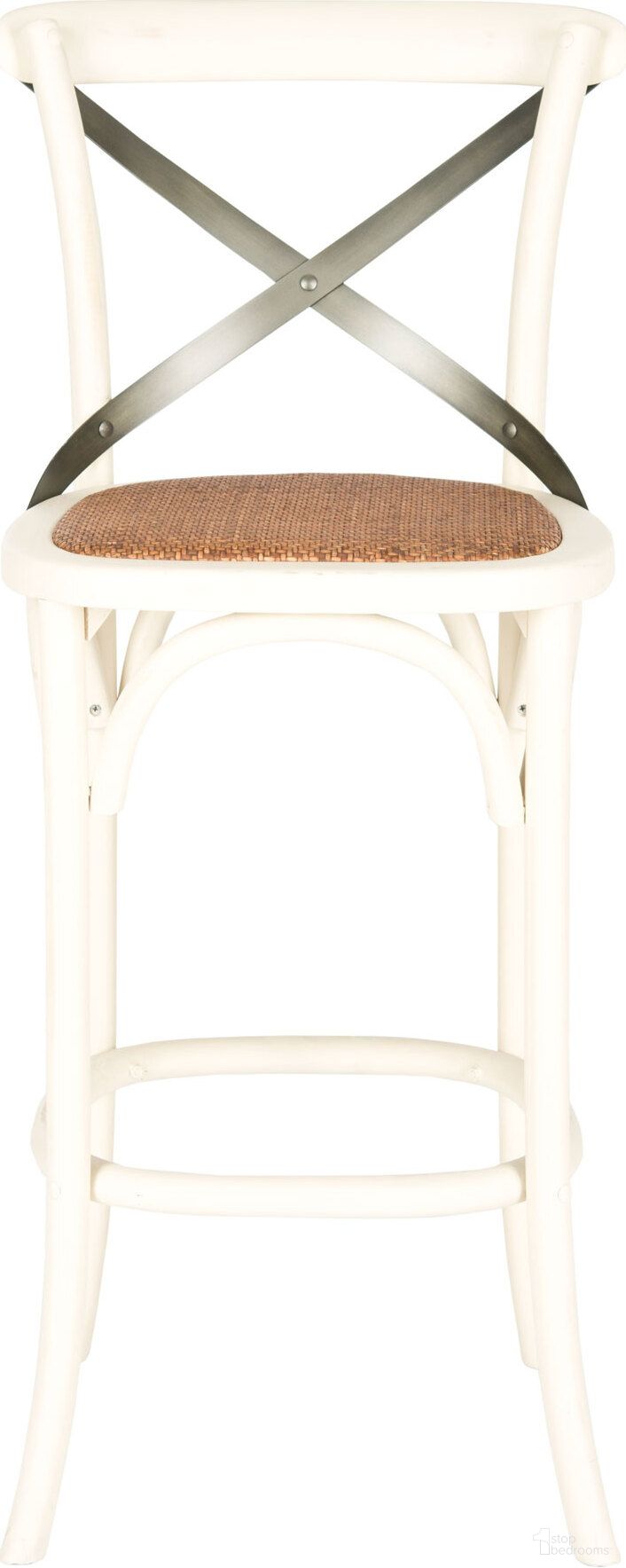 The appearance of Eleanor Ivory and Medium Brown X-Back Bar Stool designed by Safavieh in the traditional interior design. This antique white piece of furniture  was selected by 1StopBedrooms from Eleanor Collection to add a touch of cosiness and style into your home. Sku: AMH9503A. Material: Stainless Steel.