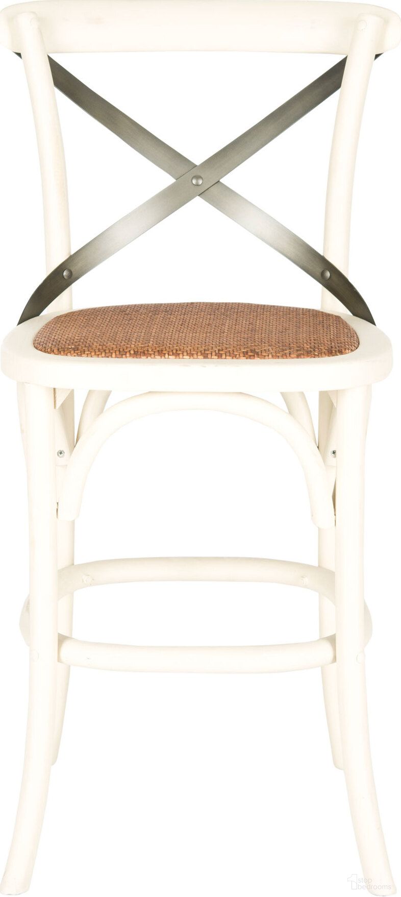 The appearance of Eleanor Ivory and Medium Brown X-Back Counter Stool designed by Safavieh in the traditional interior design. This antique white piece of furniture  was selected by 1StopBedrooms from Eleanor Collection to add a touch of cosiness and style into your home. Sku: AMH9505A. Material: Stainless Steel.