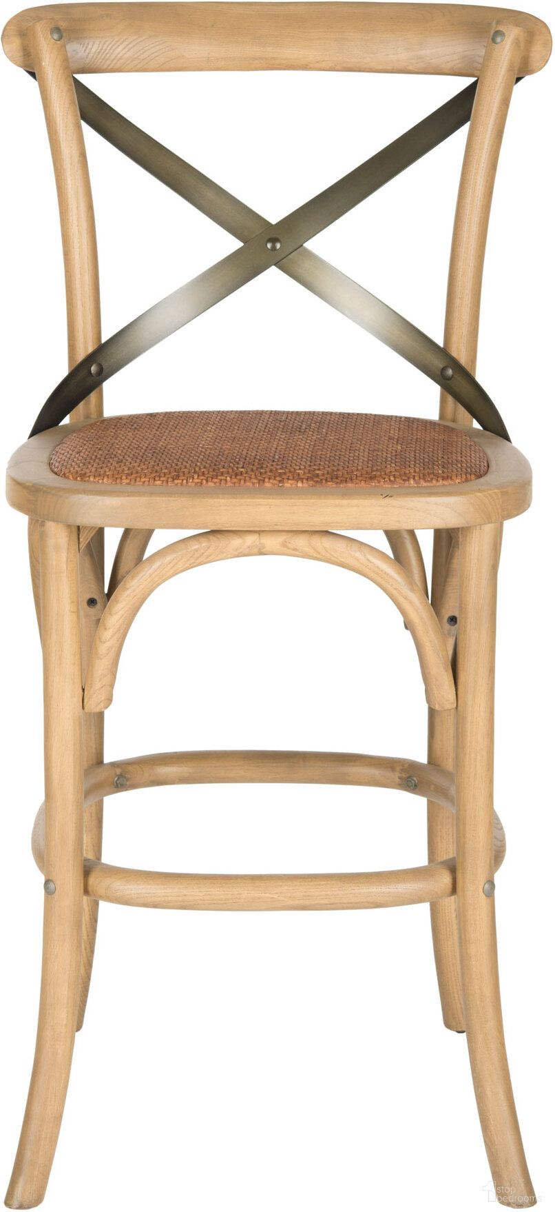 The appearance of Eleanor Weathered Oak and Medium Brown X-Back Counter Stool designed by Safavieh in the traditional interior design. This weathered oak piece of furniture was selected by 1StopBedrooms from Eleanor Collection to add a touch of cosiness and style into your home. Sku: AMH9505C. Material: Stainless Steel.