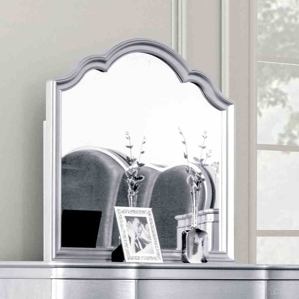 The appearance of Eleanora Mirror In Silver designed by Furniture of America in the glam interior design. This silver piece of furniture was selected by 1StopBedrooms from Eleanora Collection to add a touch of cosiness and style into your home. Sku: FM7416SV-M. Material: Solid Wood.