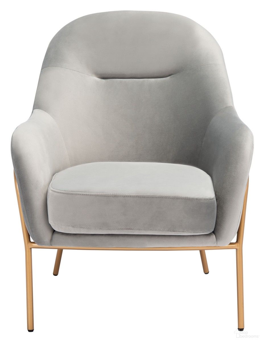The appearance of Eleazer Velvet Accent Chair in Grey and Gold designed by Safavieh in the modern / contemporary interior design. This grey and gold piece of furniture was selected by 1StopBedrooms from Eleazer Collection to add a touch of cosiness and style into your home. Sku: ACH6202D. Material: Wood.