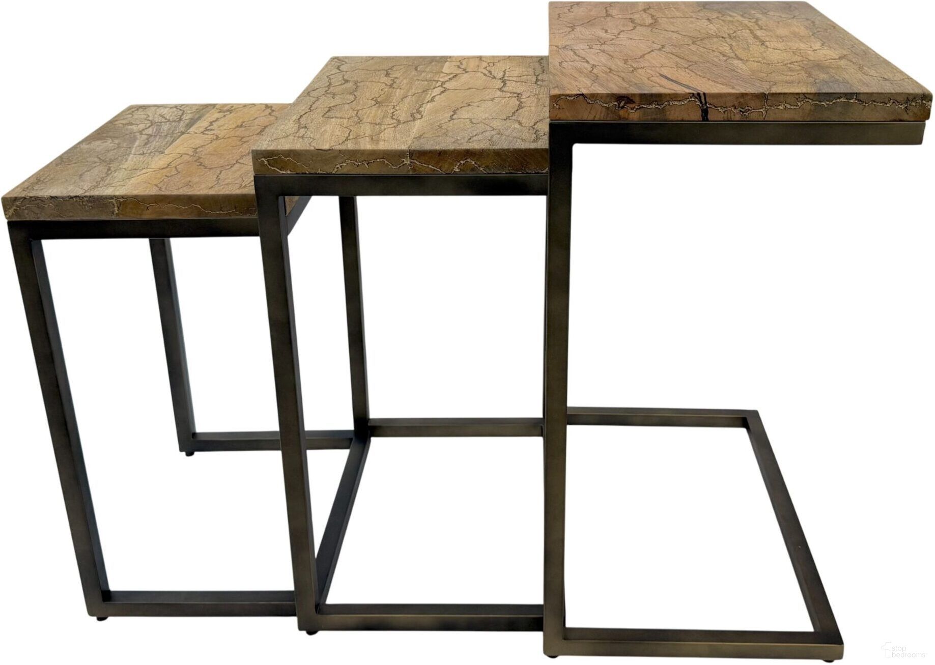 The appearance of Electra Electrified Wood 3 Piece Nesting Table Set In Brass Indstrial Iron designed by Carolina Living in the modern / contemporary interior design. This brass piece of furniture  was selected by 1StopBedrooms from Electra Collection to add a touch of cosiness and style into your home. Sku: AT-2612-NT-EWBR. Material: Wood.