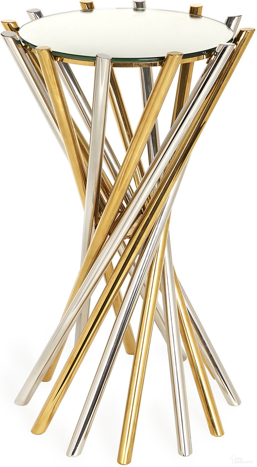 Electrum Accent Table In Polished Brass and Nickel
