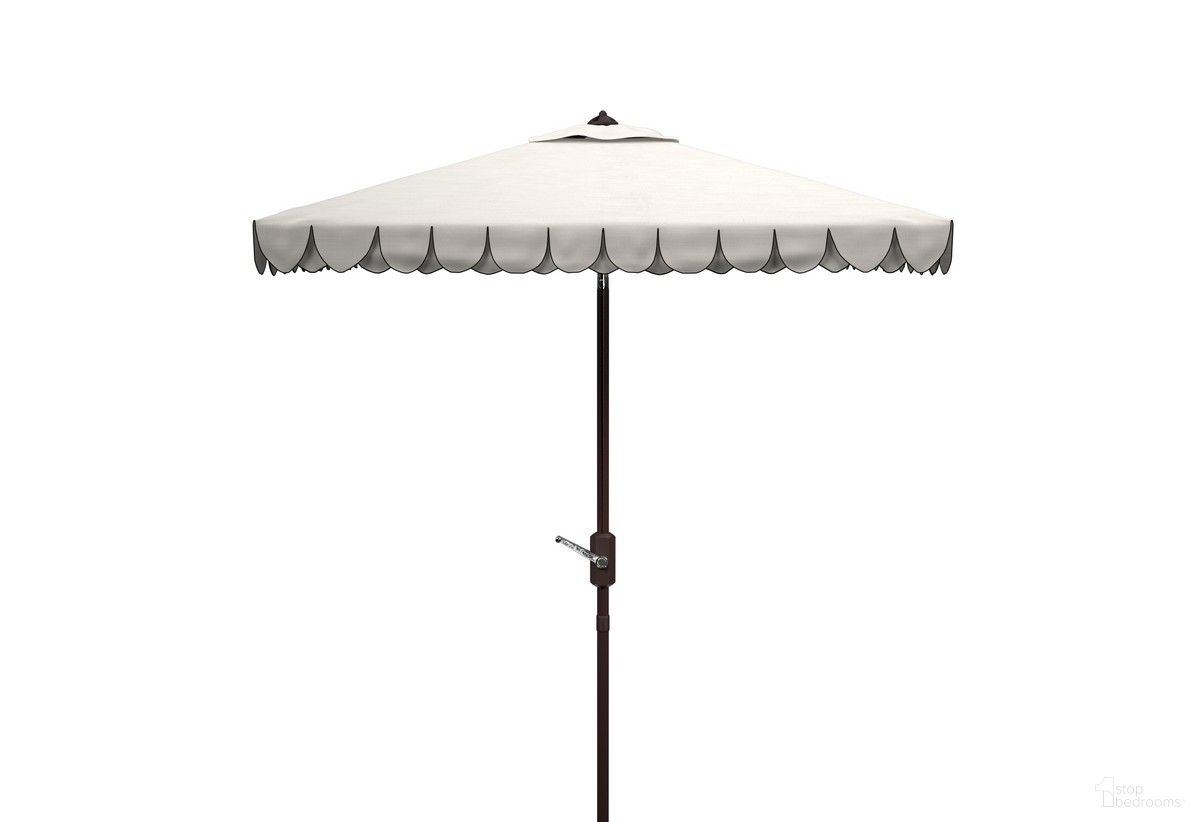 The appearance of Elegant Valance 7.5 Ft Square Umbrella PAT8406E designed by Safavieh in the glam interior design. This white and black piece of furniture was selected by 1StopBedrooms from Elegant Collection to add a touch of cosiness and style into your home. Sku: PAT8406E. Material: Aluminum.