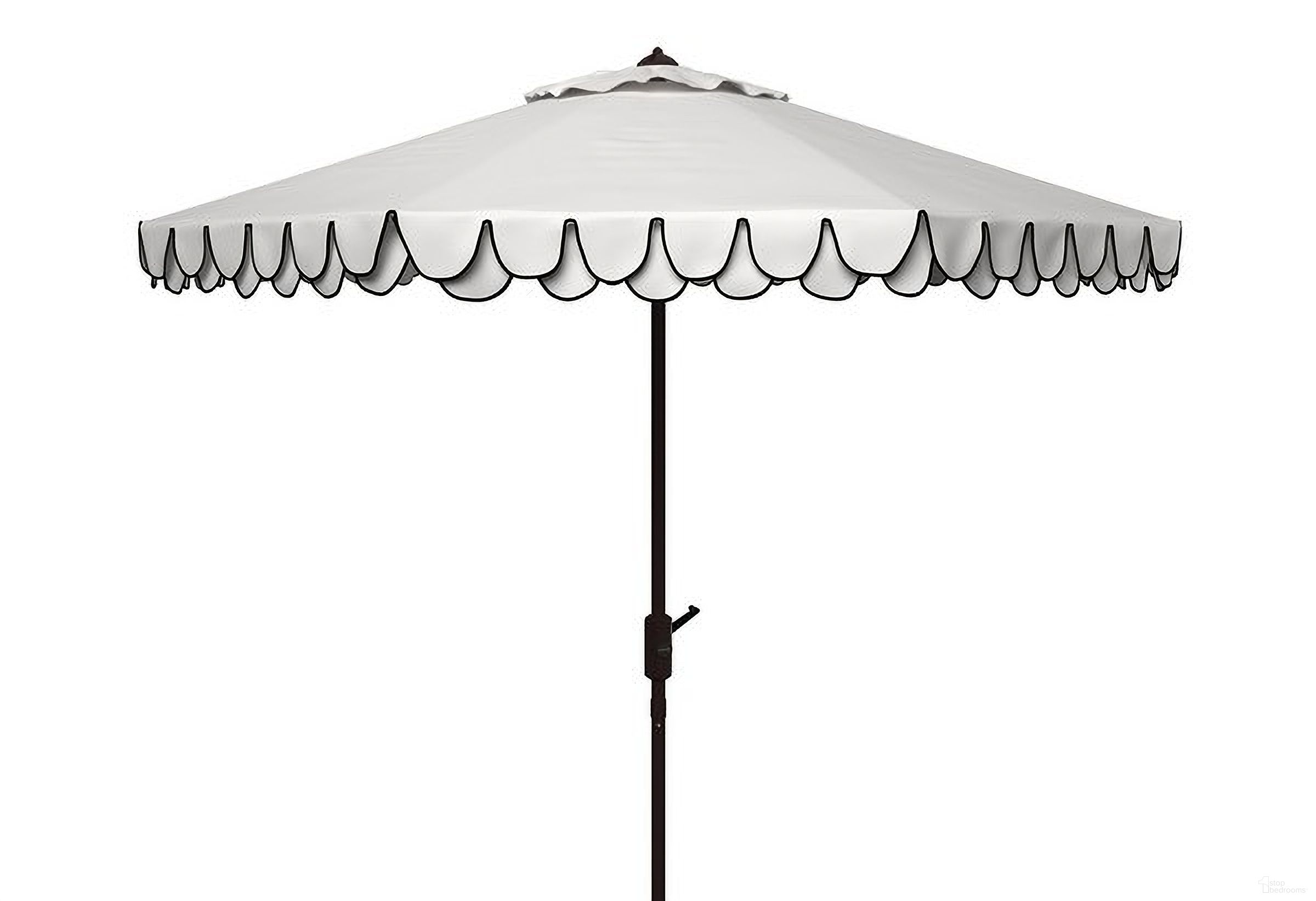 Elegant Valance 9Ft Auto Tilt Umbrella in White and Navy