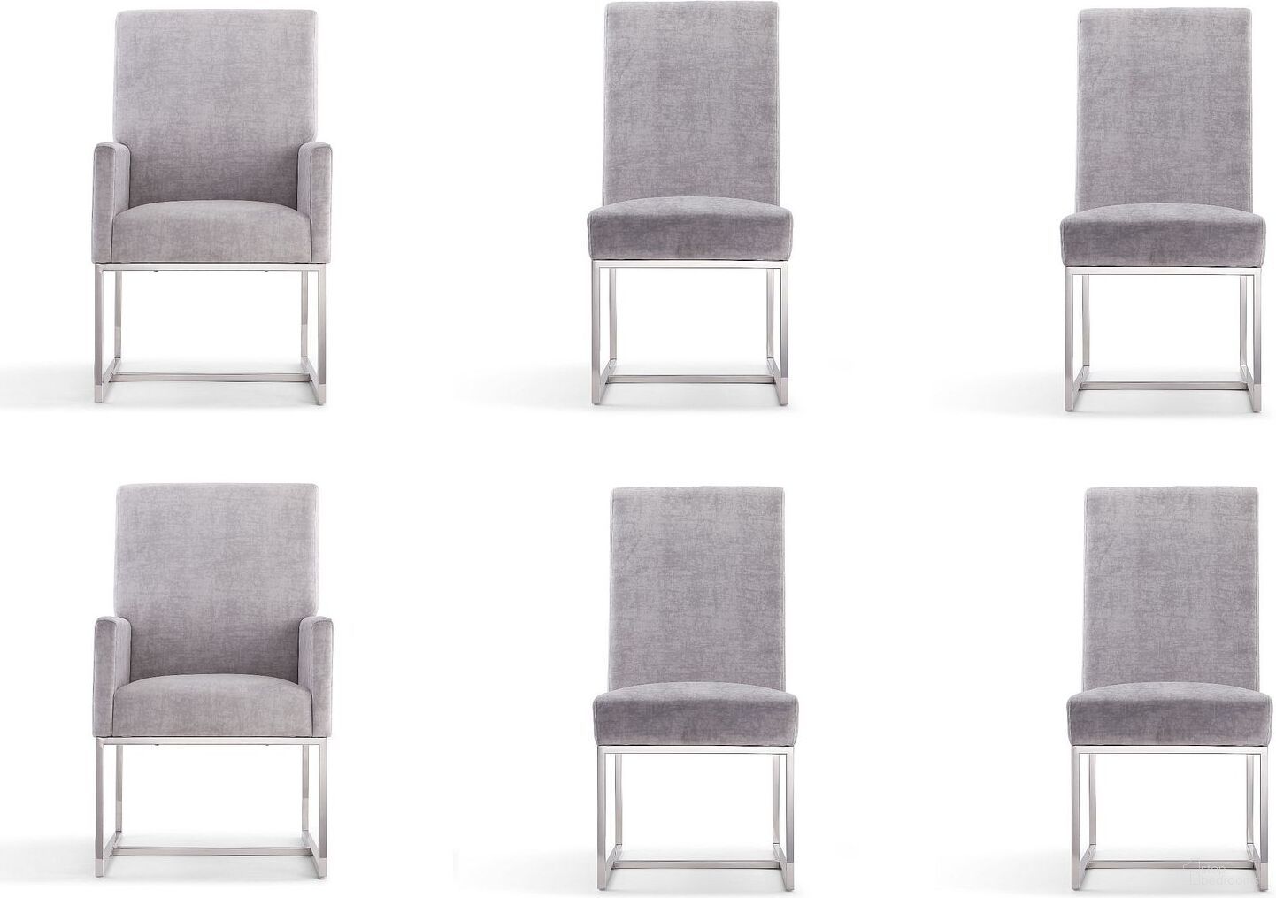 The appearance of Element 6-Piece Dining Chairs in Grey designed by Manhattan Comfort in the modern / contemporary interior design. This grey piece of furniture was selected by 1StopBedrooms from Element Collection to add a touch of cosiness and style into your home. Sku: DC029-GY;DC029-GY;DC030-GY;DC030-GY;DC030-GY;DC030-GY. Material: Stainless Steel. Chair Type: Arm Chair.