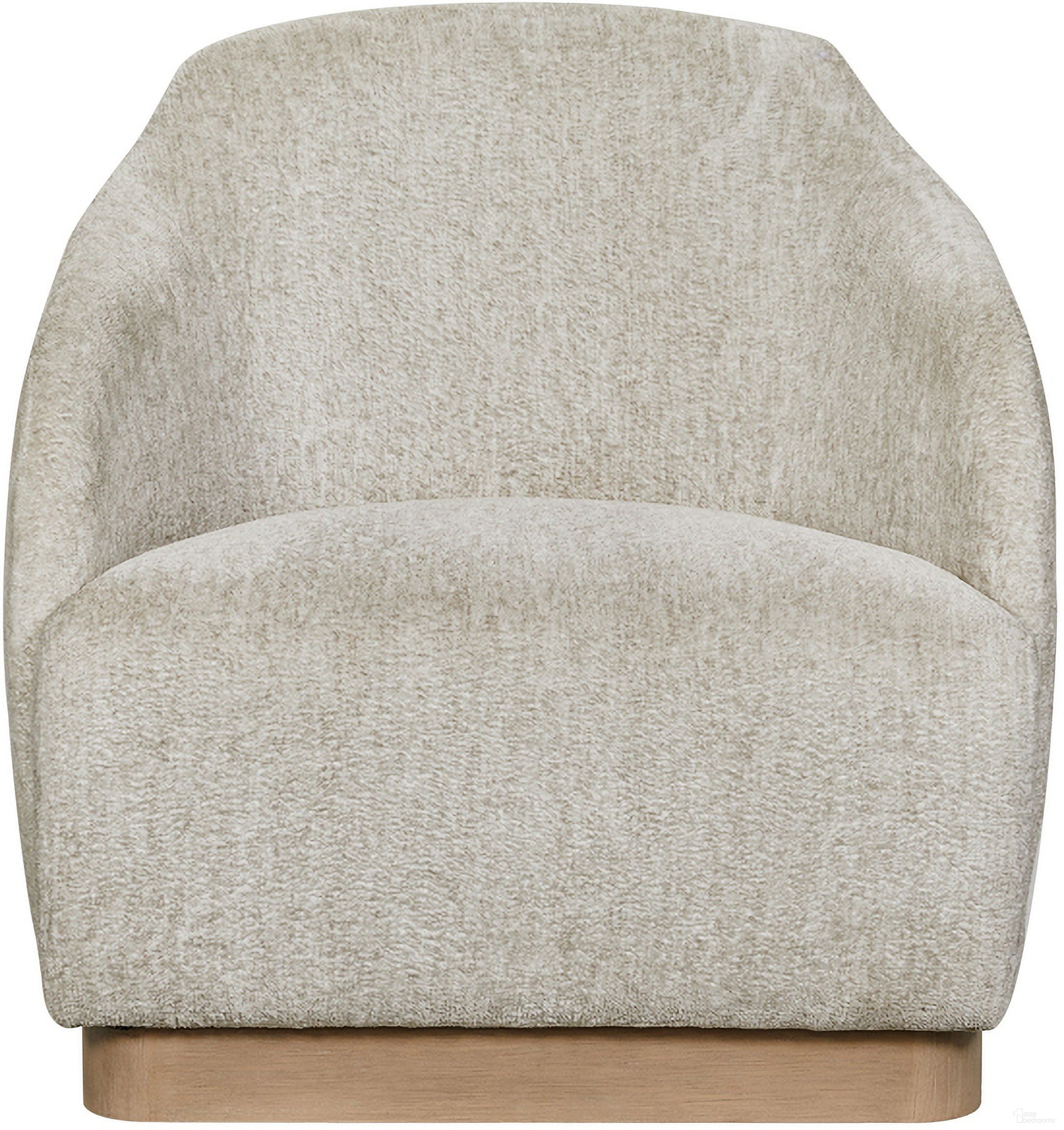 The appearance of Element Accent Chair In Beige designed by Bernell in the transitional interior design. This beige piece of furniture was selected by 1StopBedrooms from Elements Collection to add a touch of cosiness and style into your home. Sku: 3062-906ACH. Material: Polyester.