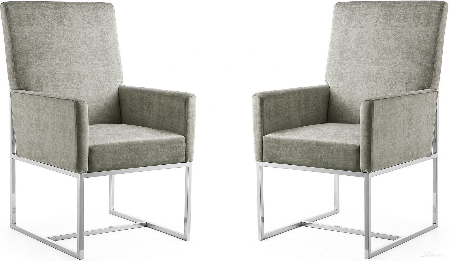 The appearance of Element Dining Armchair in Steel (Set of 2) designed by Manhattan Comfort in the modern / contemporary interior design. This steel piece of furniture  was selected by 1StopBedrooms from Element Collection to add a touch of cosiness and style into your home. Sku: DC029-ST;DC029-ST. Material: Stainless Steel. Chair Type: Arm Chair.