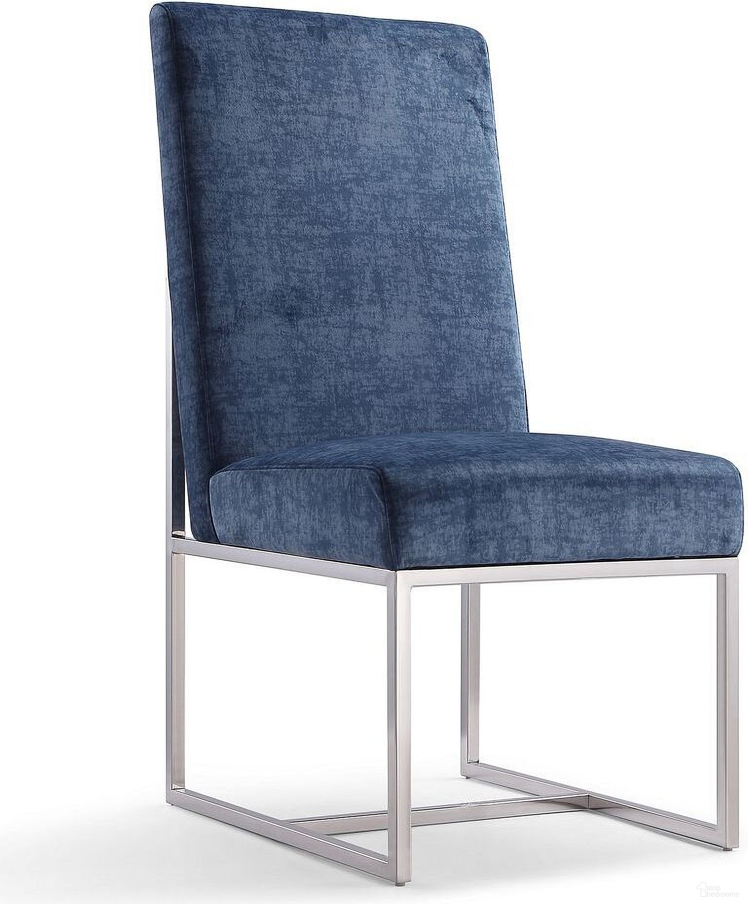 The appearance of Element Velvet Dining Chair in Blue designed by Manhattan Comfort in the modern / contemporary interior design. This blue piece of furniture was selected by 1StopBedrooms from Element Collection to add a touch of cosiness and style into your home. Sku: DC030-BL. Material: Stainless Steel. Chair Type: Side Chair.