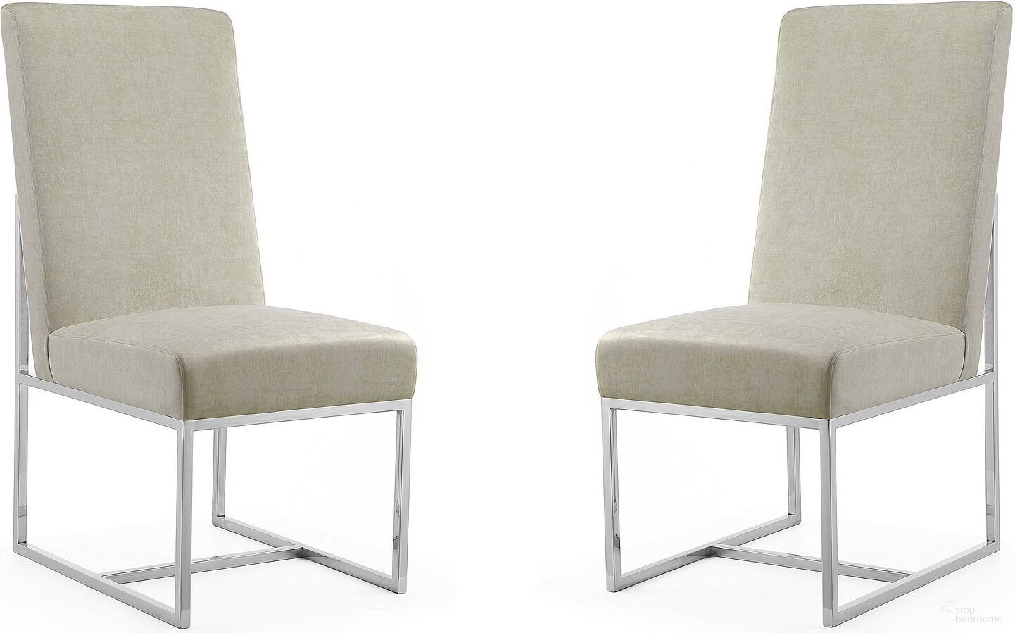The appearance of Element Velvet Dining Chair in Champagne (Set of 2) designed by Manhattan Comfort in the modern / contemporary interior design. This champagne piece of furniture was selected by 1StopBedrooms from Element Collection to add a touch of cosiness and style into your home. Sku: DC030-OM;DC030-OM. Material: Stainless Steel. Chair Type: Side Chair.