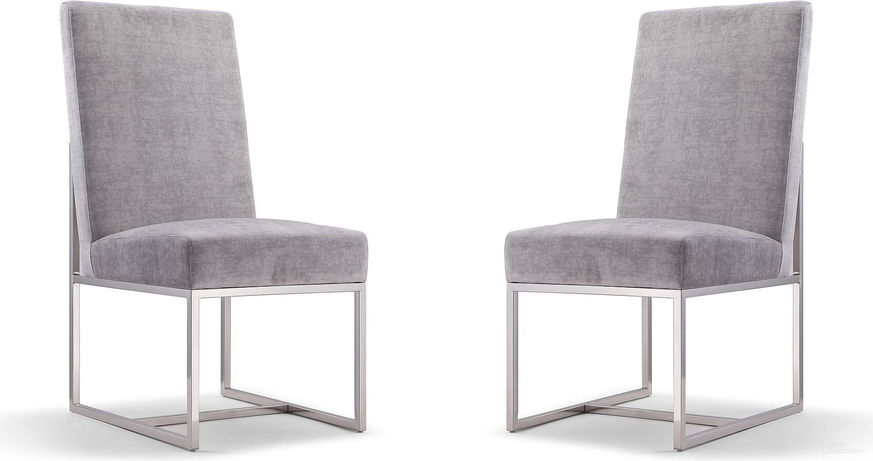 The appearance of Element Velvet Dining Chair in Grey (Set of 2) designed by Manhattan Comfort in the modern / contemporary interior design. This grey piece of furniture was selected by 1StopBedrooms from Element Collection to add a touch of cosiness and style into your home. Sku: DC030-GY;DC030-GY. Material: Stainless Steel. Chair Type: Side Chair.