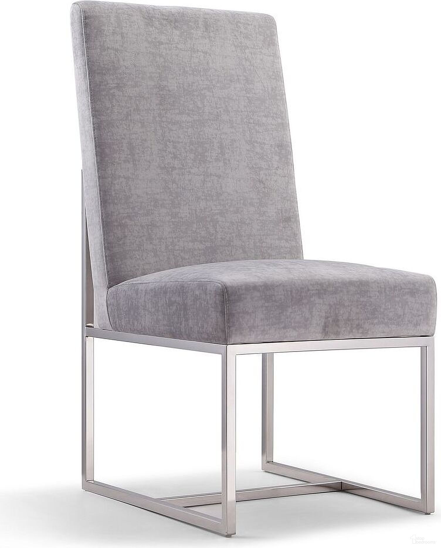 The appearance of Element Velvet Dining Chair in Grey designed by Manhattan Comfort in the modern / contemporary interior design. This grey piece of furniture was selected by 1StopBedrooms from Element Collection to add a touch of cosiness and style into your home. Sku: DC030-GY. Material: Stainless Steel. Chair Type: Side Chair.