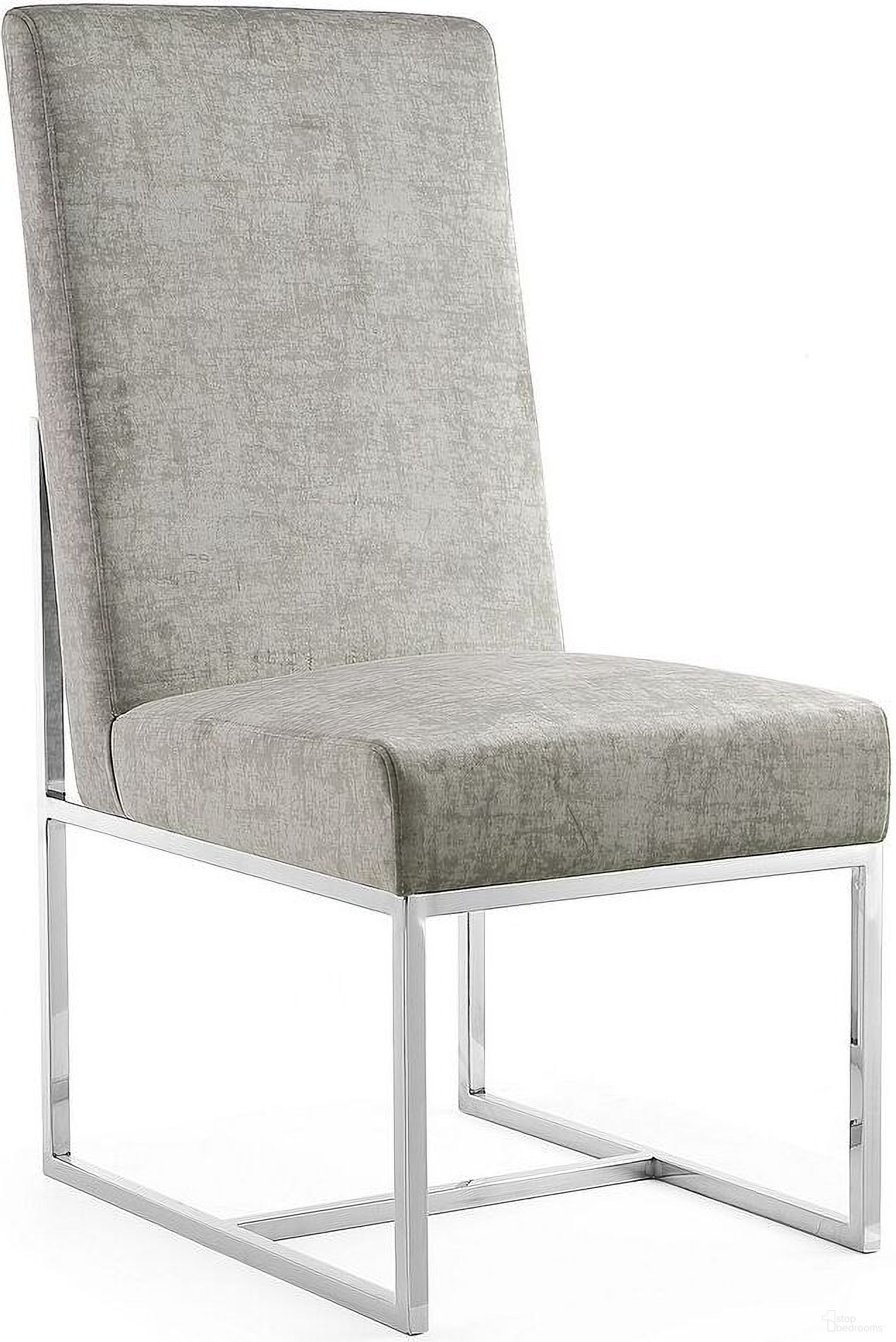 The appearance of Element Velvet Dining Chair in Steel designed by Manhattan Comfort in the modern / contemporary interior design. This steel piece of furniture was selected by 1StopBedrooms from Element Collection to add a touch of cosiness and style into your home. Sku: DC030-ST. Material: Stainless Steel. Chair Type: Side Chair.
