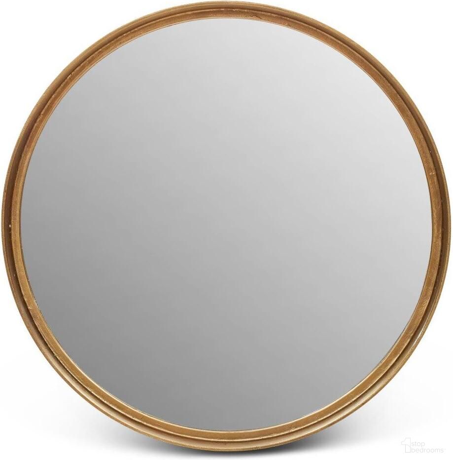 The appearance of Elements 39 Inch Samar Round Mirror In Antique Brass designed by Urbia in the modern / contemporary interior design. This antique brass piece of furniture was selected by 1StopBedrooms from Elements Collection to add a touch of cosiness and style into your home. Sku: IJ-SAMAR-39-AB. Material: Aluminum.