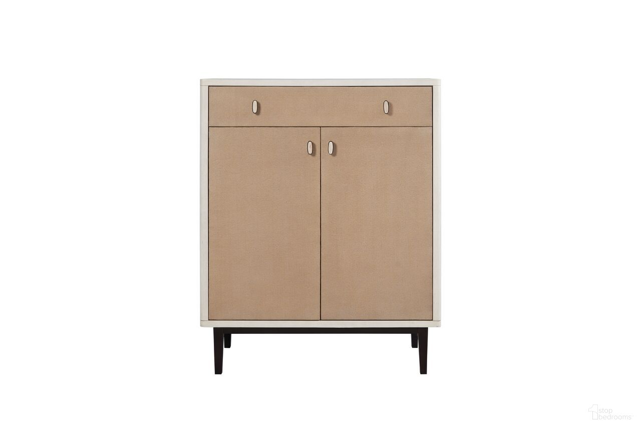 The appearance of Elements Bar Cabinet In Vanilla designed by Bernell in the transitional interior design. This vanilla piece of furniture  was selected by 1StopBedrooms from Elements Collection to add a touch of cosiness and style into your home. Sku: 3062-527. Material: Oak Veneer.