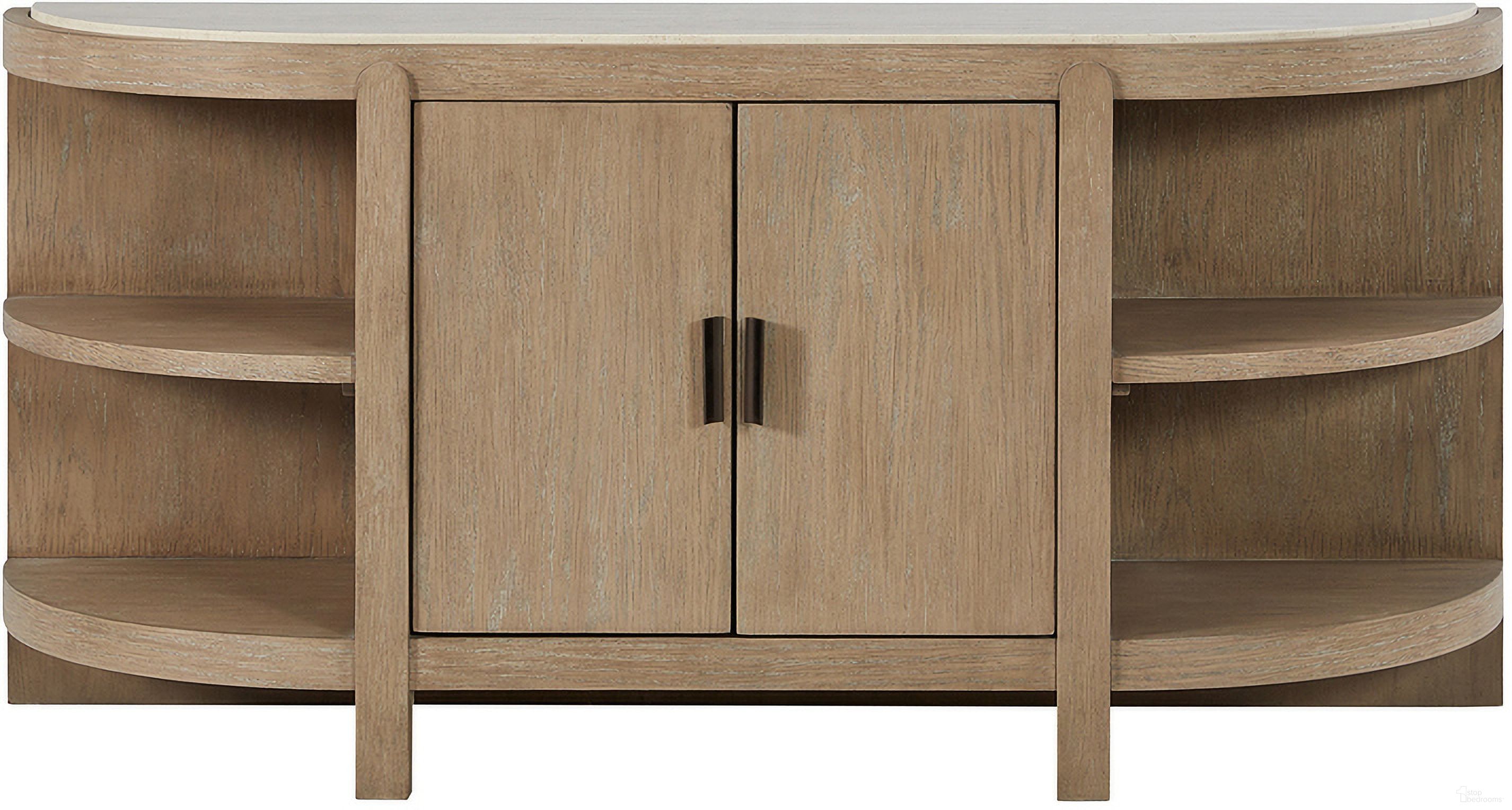 The appearance of Elements Curved 2-Door Console Table With Marble Top In Toffee designed by Bernell in the transitional interior design. This toffee piece of furniture was selected by 1StopBedrooms from Elements Collection to add a touch of cosiness and style into your home. Sku: 3262-014. Material: Marble.