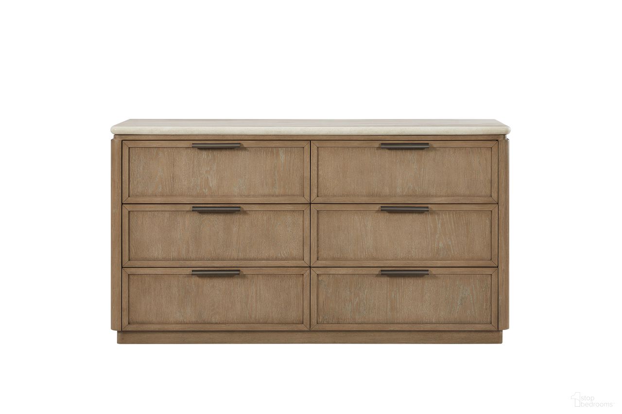 The appearance of Elements Dresser With Oak Veneer Drawer Fronts In Toffee designed by Bernell in the transitional interior design. This toffee piece of furniture was selected by 1StopBedrooms from Elements Collection to add a touch of cosiness and style into your home. Sku: 3262-130. Material: Oak Veneer.