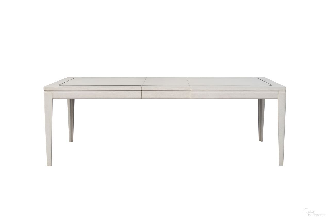 The appearance of Elements Leg Table With Metal Inlay In Vanilla designed by Bernell in the transitional interior design. This vanilla piece of furniture was selected by 1StopBedrooms from Elements Collection to add a touch of cosiness and style into your home. Sku: 3062-503. Table Base Style: Legs. Table Top Shape: Rectangular. Size: 40" x 90". Material: Oak Veneer.
