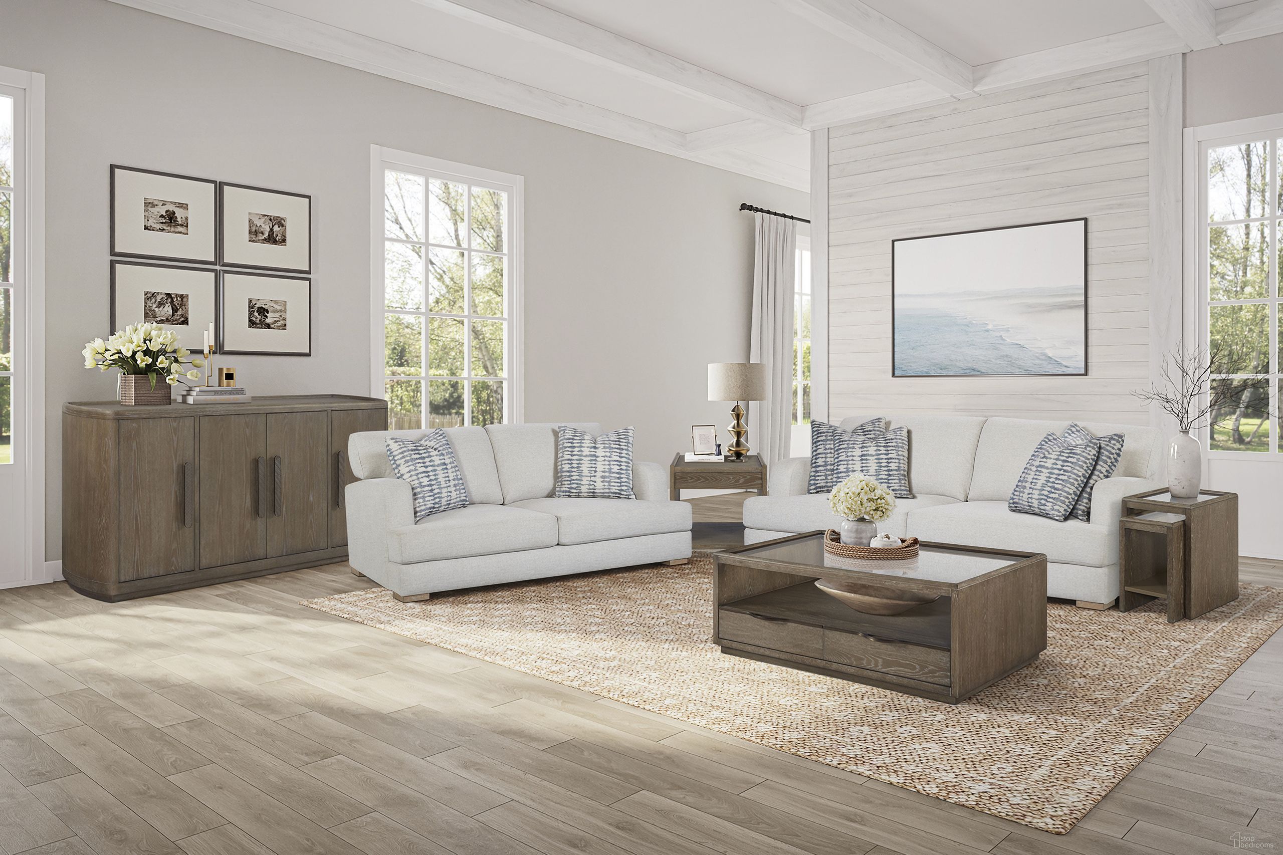 The appearance of Elements Living Room Set In Off White designed by Bernell in the transitional interior design. This off white piece of furniture was selected by 1StopBedrooms from Elements Collection to add a touch of cosiness and style into your home. Sku: 3062-900S;3062-900LS. Material: Polyester.