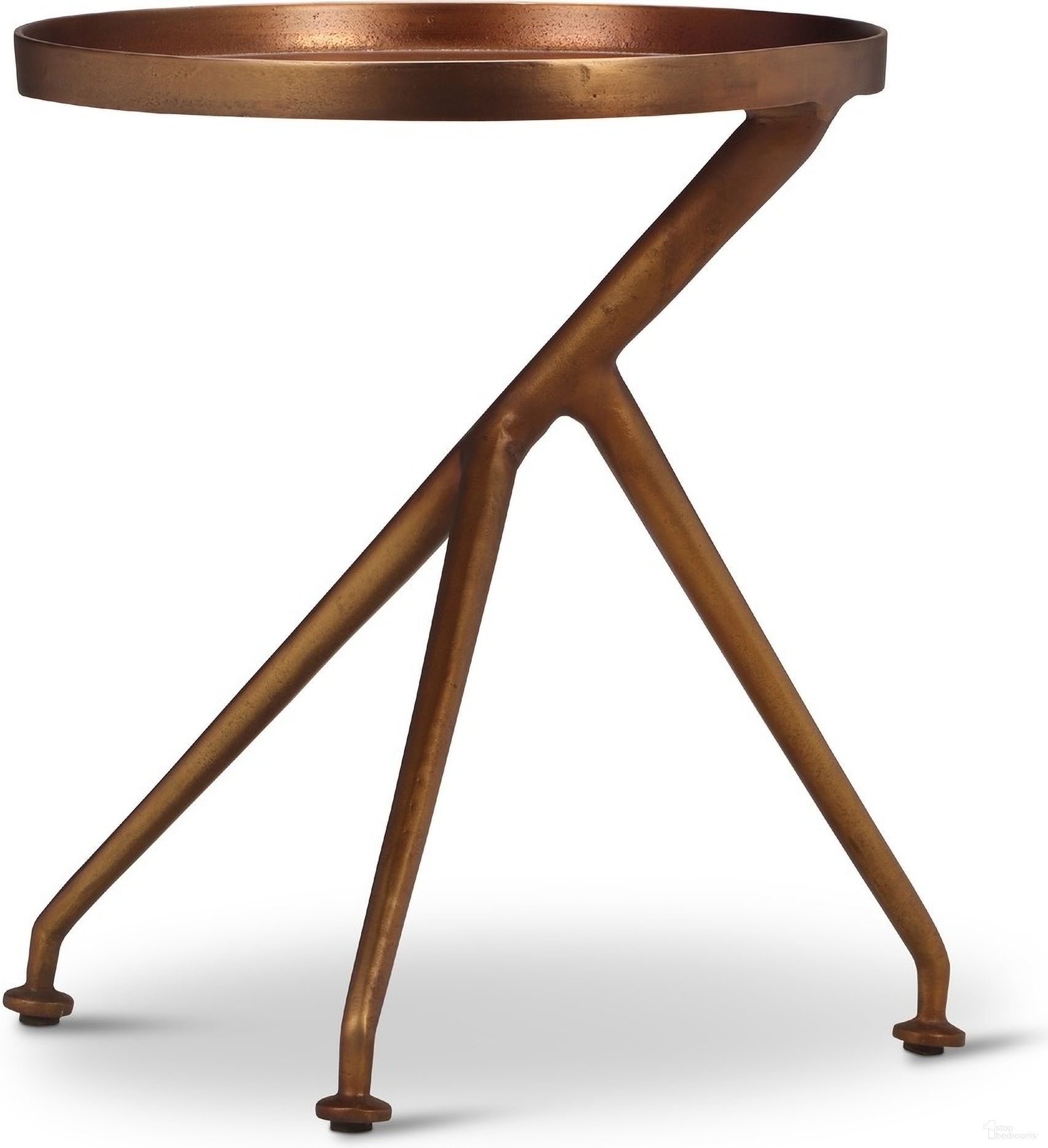 The appearance of Elements Meret End Table In Antique Brass designed by Urbia in the modern / contemporary interior design. This antique brass piece of furniture  was selected by 1StopBedrooms from Elements Collection to add a touch of cosiness and style into your home. Sku: IJ-MERET-ET-AB. Material: Aluminum.