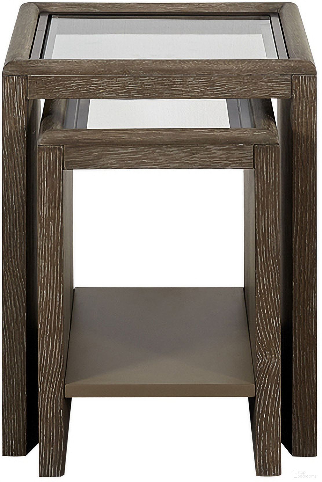 The appearance of Elements Nesting Table In Cocoa designed by Bernell in the transitional interior design. This cocoa piece of furniture  was selected by 1StopBedrooms from Elements Collection to add a touch of cosiness and style into your home. Sku: 3162-007. Material: Oak Veneer.