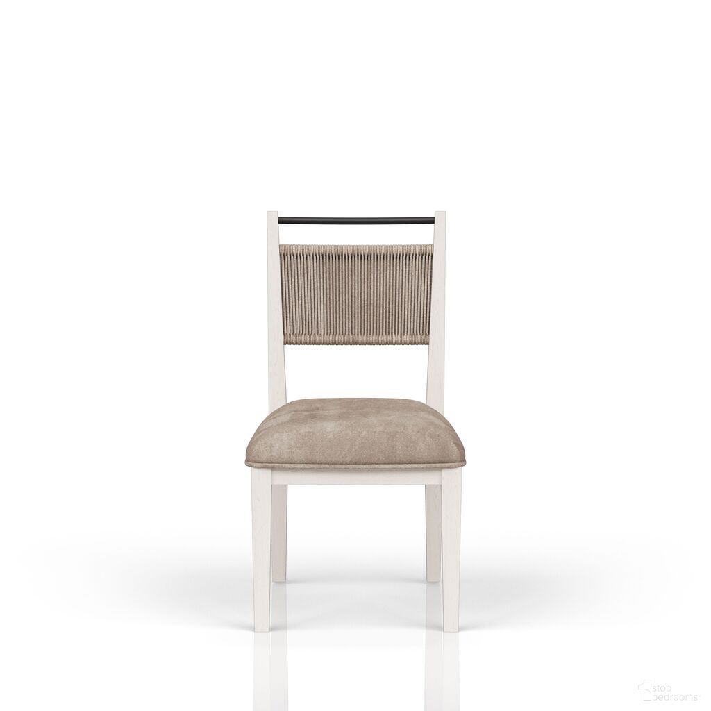 The appearance of Elements Rope Back Chair In Vanilla designed by Bernell in the transitional interior design. This vanilla piece of furniture was selected by 1StopBedrooms from Elements Collection to add a touch of cosiness and style into your home. Sku: 3062-510. Material: Oak Veneer. Chair Type: Side Chair.
