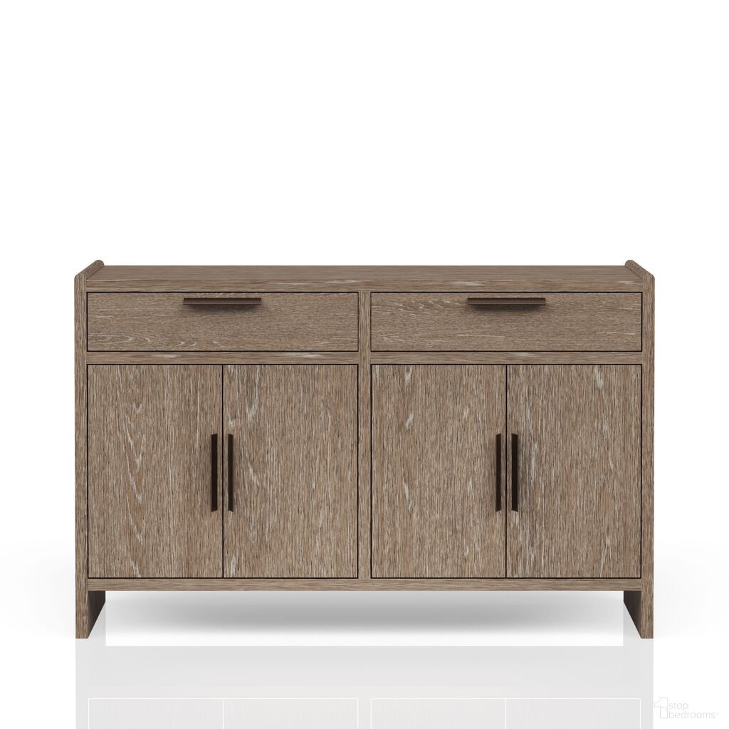 The appearance of Elements Server In Cocoa designed by Bernell in the transitional interior design. This cocoa piece of furniture was selected by 1StopBedrooms from Elements Collection to add a touch of cosiness and style into your home. Sku: 3162-524. Material: Oak Veneer.