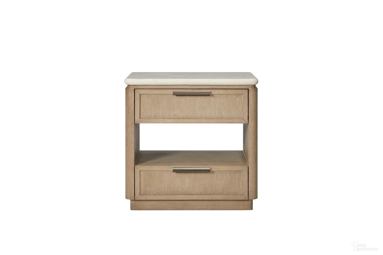 The appearance of Elements Two Drawer Nightstand With Oak Veneer Drawer Fronts In Toffee designed by Bernell in the transitional interior design. This toffee piece of furniture was selected by 1StopBedrooms from Elements Collection to add a touch of cosiness and style into your home. Sku: 3262-122. Material: Oak Veneer.