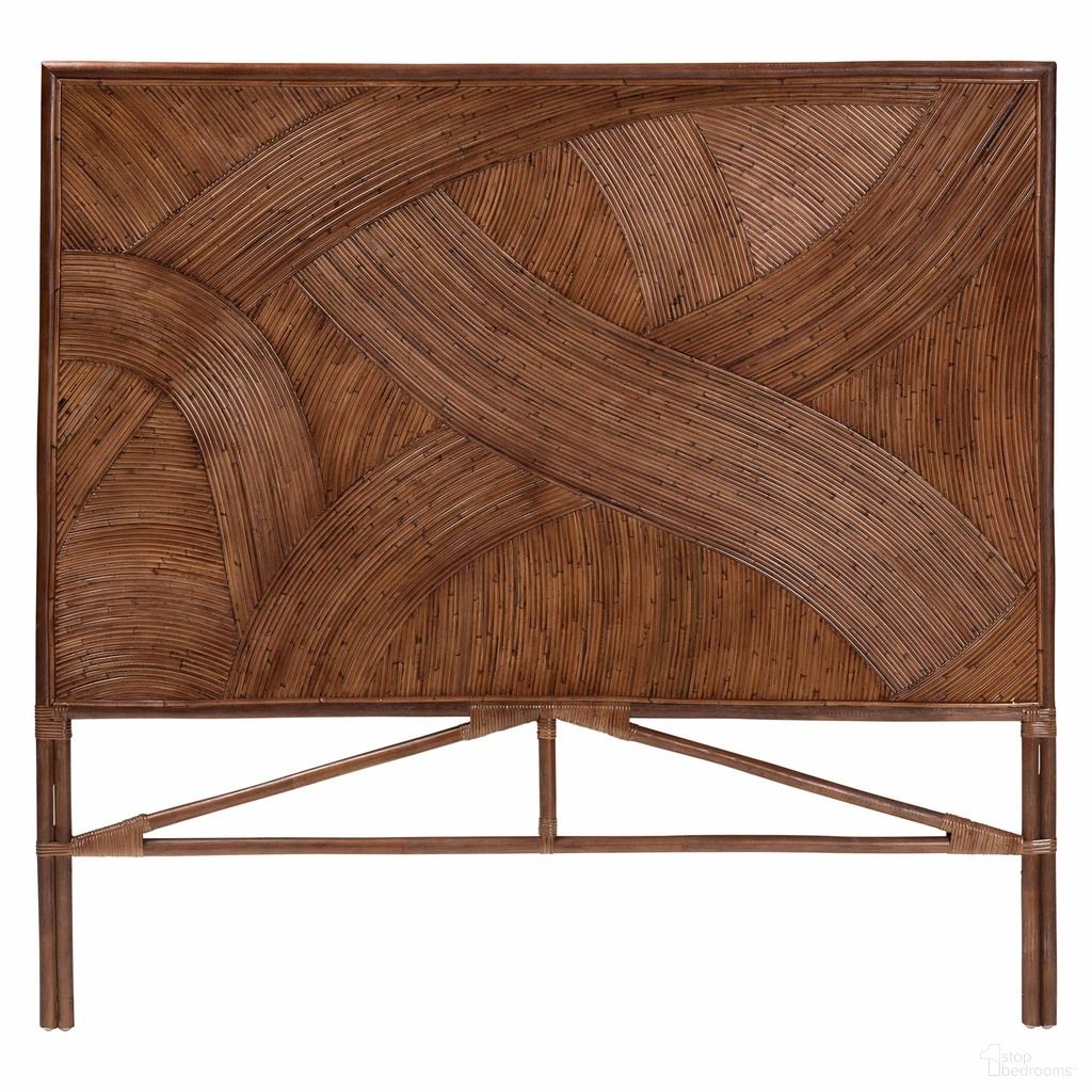 The appearance of Elettra Rattan King Standalone Headboard In Dark Brown designed by Baxton Studio in the bohemian interior design. This dark brown piece of furniture  was selected by 1StopBedrooms from Elettra Collection to add a touch of cosiness and style into your home. Sku: WS039-B-Dark Brown Rattan-King-HB. Material: Natural Rattan. Bed Size: King.