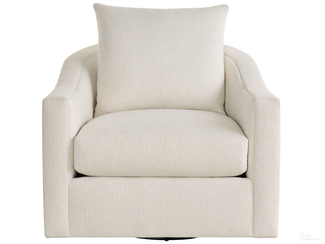The appearance of Eli Swivel Chair In Ivory designed by Universal in the modern / contemporary interior design. This ivory piece of furniture  was selected by 1StopBedrooms from Eli Collection to add a touch of cosiness and style into your home. Sku: U472503-1776-1. Material: Olefin.