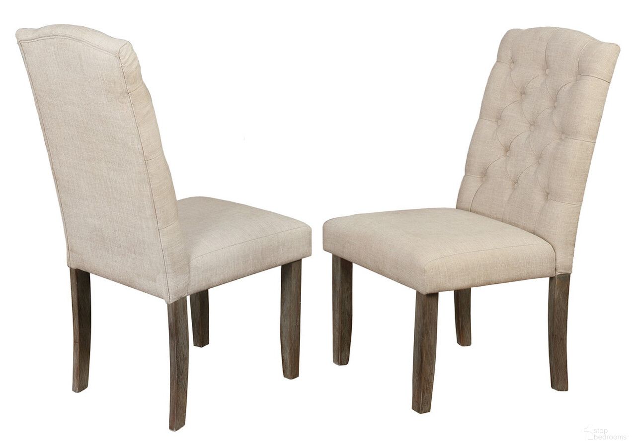 The appearance of Eliana Upholstered Dining Chairs Set of 2 In Beige Linen Fabric and Rustic Wood designed by Best Quality Furniture in the traditional interior design. This beige and rustic wood piece of furniture  was selected by 1StopBedrooms from Eliana Collection to add a touch of cosiness and style into your home. Sku: D303-SC. Material: Wood. Chair Type: Side Chair.