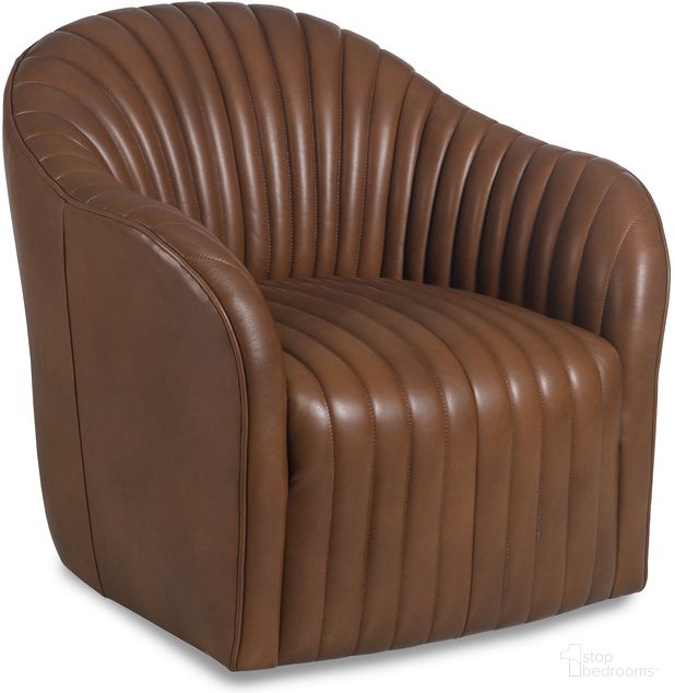 The appearance of Elias Channel Back Swivel Chair In Toffee designed by Maitland-Smith in the modern / contemporary interior design. This toffee piece of furniture was selected by 1StopBedrooms from Maitland Smith Uph Collection to add a touch of cosiness and style into your home. Sku: RA1160-CBS-FER-TOF. Material: Leather.
