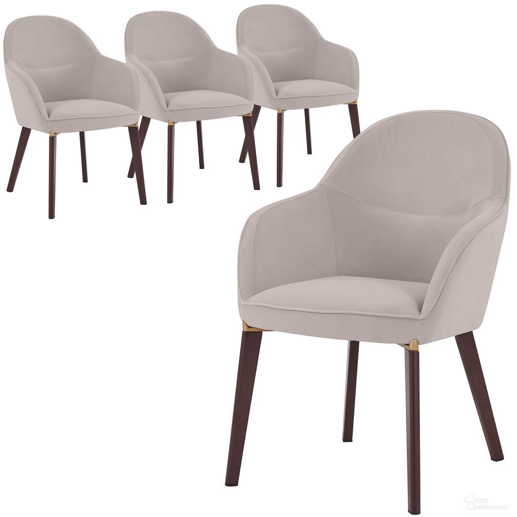 The appearance of Elias Modern Dining Chair Set of 4 In Light Grey Velvet designed by LeisureMod in the modern / contemporary interior design. This light grey piece of furniture was selected by 1StopBedrooms from Elias Collection to add a touch of cosiness and style into your home. Sku: EDC21LGR-4. Material: Velvet. Chair Type: Arm Chair.