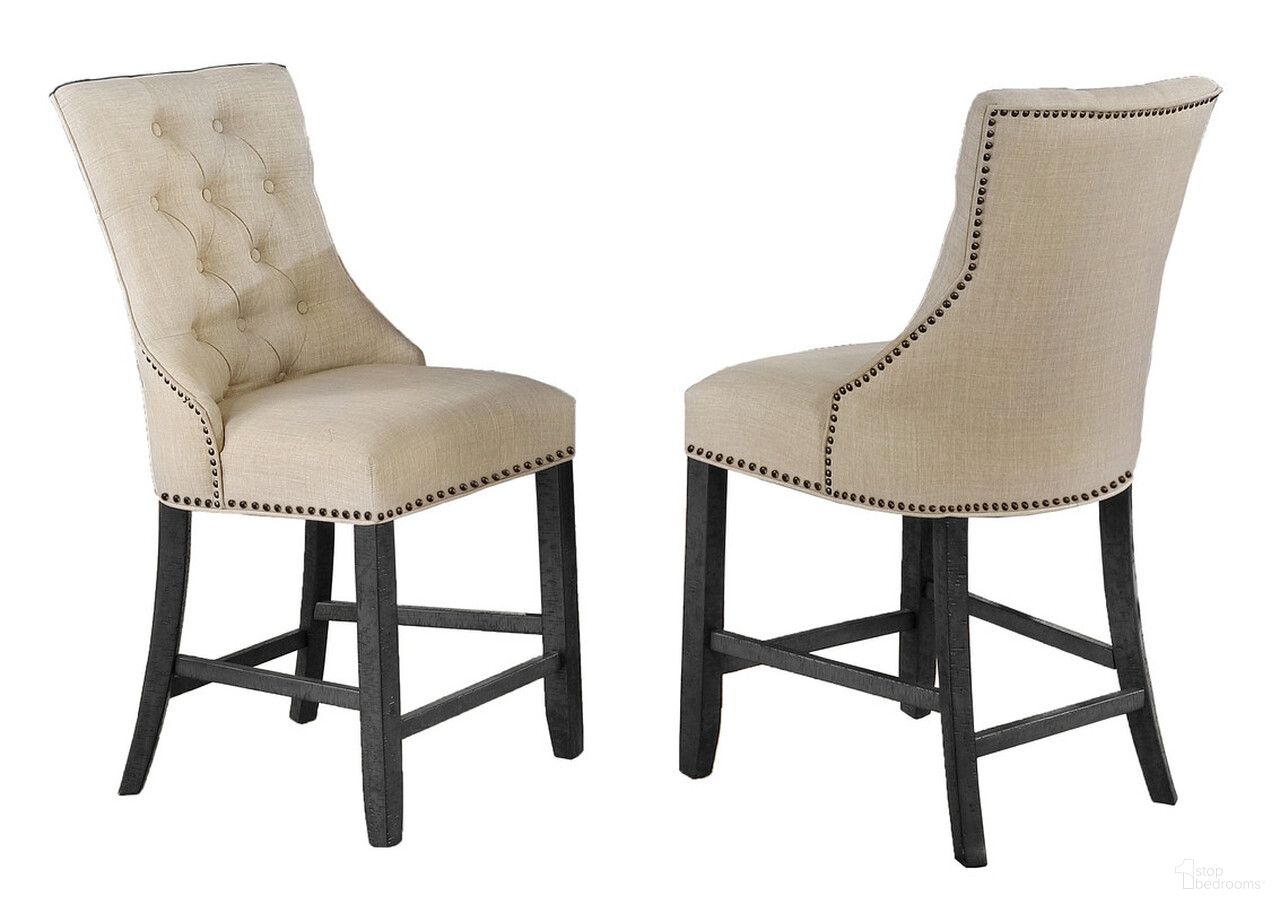 The appearance of Elias Upholstered Counter Height Dining Chairs Set of 2 In Beige Linen Fabric designed by Best Quality Furniture in the traditional interior design. This beige piece of furniture was selected by 1StopBedrooms from Elias Collection to add a touch of cosiness and style into your home. Sku: D91-CHC2. Material: Wood.
